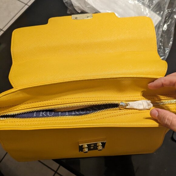 New with Tags Tru Trussardi Yellow Handbag - Picture 13 of 16